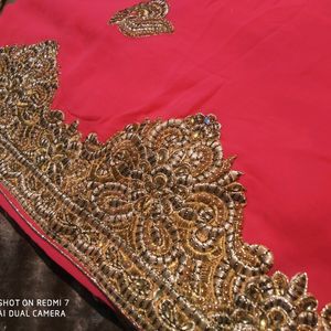 LIKE NEW SAREE WITH GOLDEN WORK