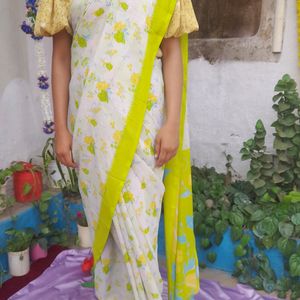 Yellow Green Saree