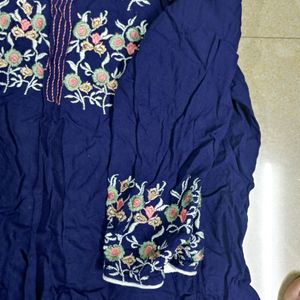 Blue Embroidery Kurta