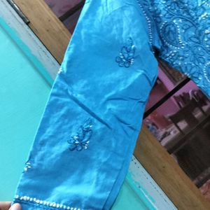 Blue Daily Wear Chikankari Kurta