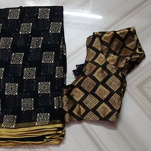 Black Chiffon Saree