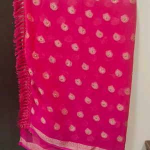 Hot Pink Saree