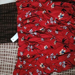 Red Printed Off Shoulder Top For Women