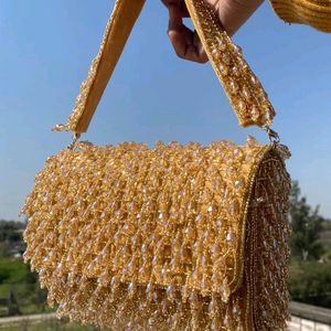 Diamond Beaded Sling Bag