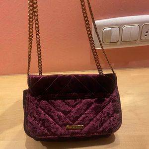 Charles & Keith Velvet Clutch