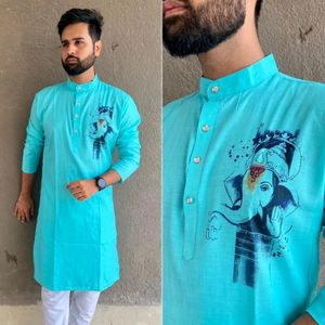 Ganapati Special Cotton Printed Kurta With Pajama