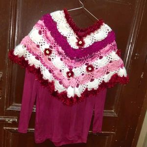 Women Top And Poncho Set