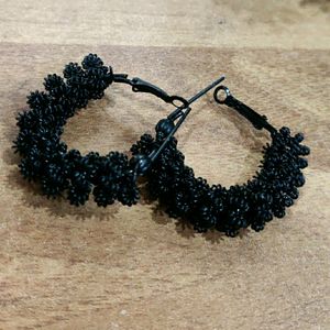 Beautiful Black Hoop Earrings