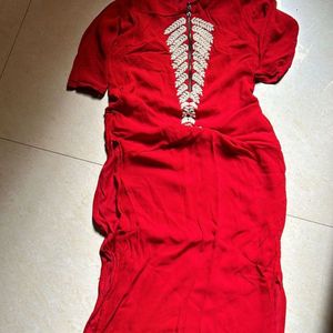 RED KURTA STRAIGHT