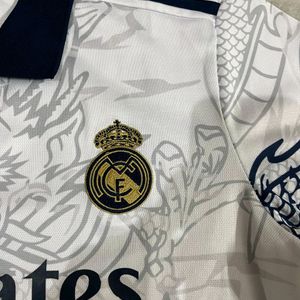 ADIDAS REAL MADRID WHITE DRAGON JERSEY  SIZE S