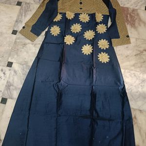 Beautiful Gown With Golden Work