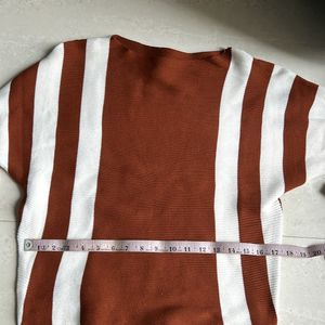 Brown top with white stripes