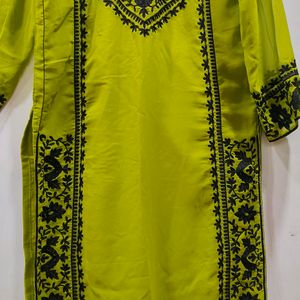 Embroidery Kurti Set With Printed Dupatta