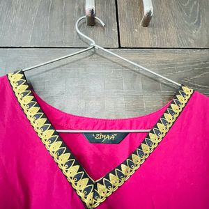 🎉Offer Accepted 🎉Pink Solid Kurta With Trouser