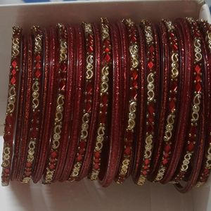 Bangles In Glass Red