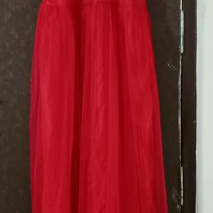 Red Silver Work Gown