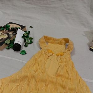 Vintage Frilled Yellow Dress