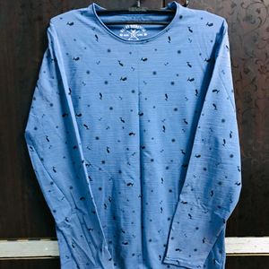 Printed Cotton Blue Tshirt Like New