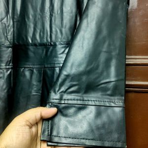 Black Glossy Leatherite Jacket For Women/ Girls