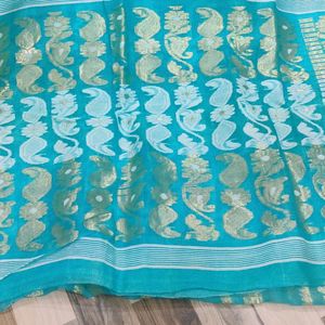 Firozi GOLDEN zari Pure Soft Jamdani Weaving