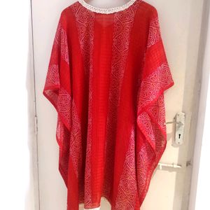 Beautiful Kaftan Kurti With Nice Lace Detailing