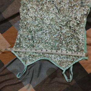 Cyan Sequin Top