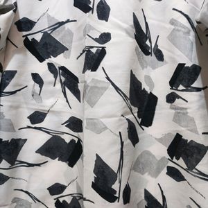 Black And White Abstract Print Kurti