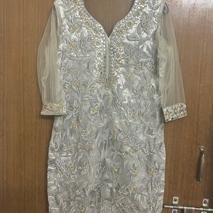 Silver Embroidery Kurta