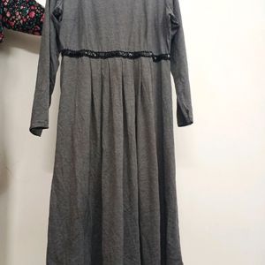 Simple Grey Full Sleeves Dress