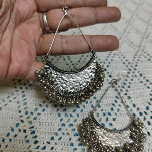 Oversized Textured Afghani Statement Danglers