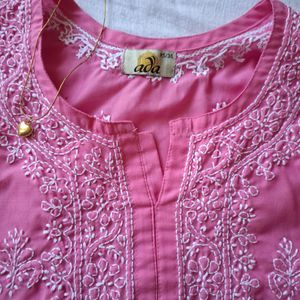 Pink Chikankari Kurti🌺