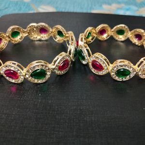 Multicolour Kundan Bangle Set