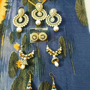 Combo Of Traditional Necklace Set And Earings