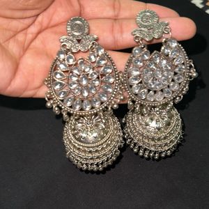 Oxidised German Silver Jhumkas