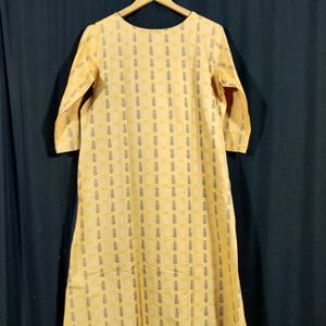 Yellow And Black Kurti Set ( Women)