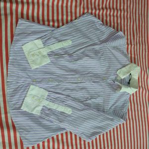 Women's Formal Striped Lavender Shirt