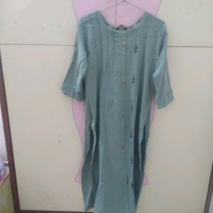 Stretchable Green Kurta Daily Use In Length 40