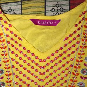 Yellow Colour Branded Kurti