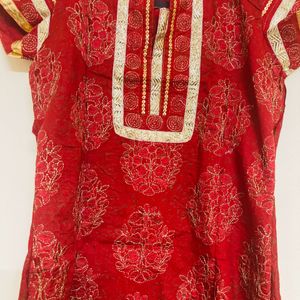 Boutique Made Red Short Kurti