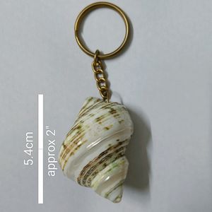 Sage Green Shell Keychain