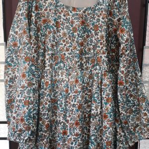 New Printed Cotton Layered Gown -XL