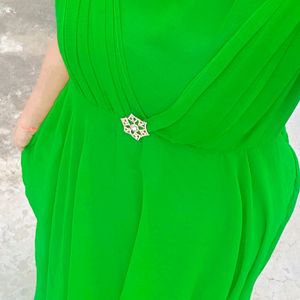 Beautiful Korian Parrot Green Full Flare Gown 💚💚