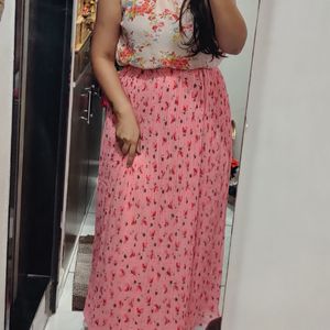 Specially Tailored Floral Print Skirt Top Set