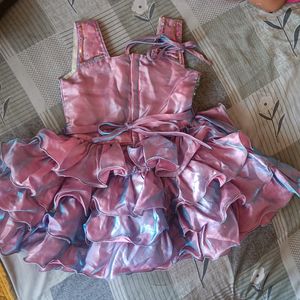 Double shaded beby frock for 1/2 yr