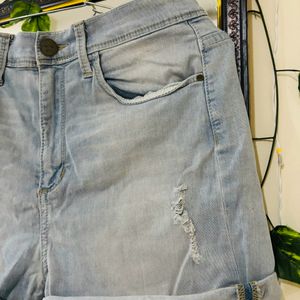 Women High Rise Denim Shorts