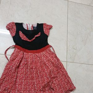 Red Frock Cute Cotton