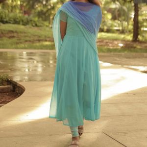 Blue Gown with dupatta