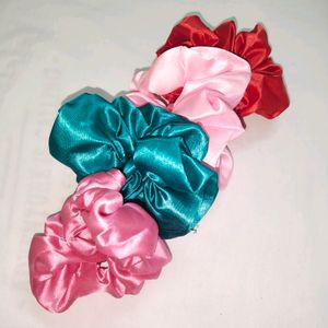 SATIN SCRUNCHIE pack Of 4