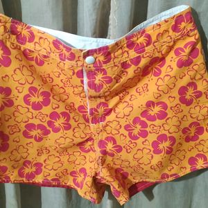 Floral Orange Shorts