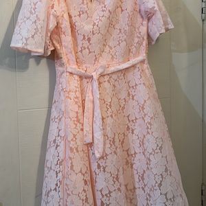 Very New Peach Colour Girlish Frock